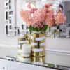 Inspire Me! Home Decor Gold Porcelain Jar With White Brushstroke Detail And Lid (3 Sizes) " From Pops Of Color Home Collection"