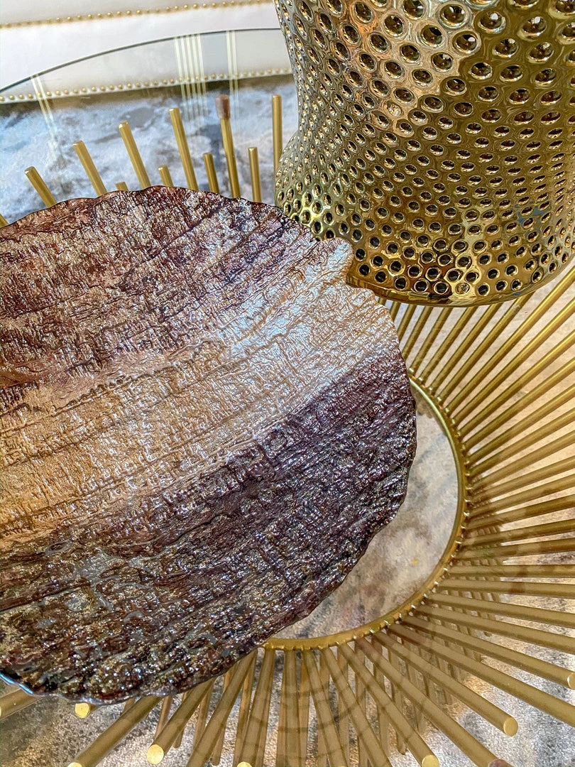 Inspire Me! Home Decor Brown Metallic Round Dish