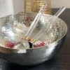 Inspire Me! Home Decor Large Hammered Silver Bowl With Gold Detailing