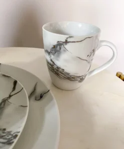 Inspire Me! Home Decor KITCHEN Metallic Marbled 16 Piece Dinner Set