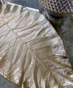 Inspire Me! Home Decor Large Gold Metal Leaf Tray