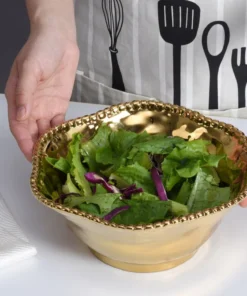 Inspire Me! Home Decor Gold Wavy Beaded Bowls (2 Sizes)