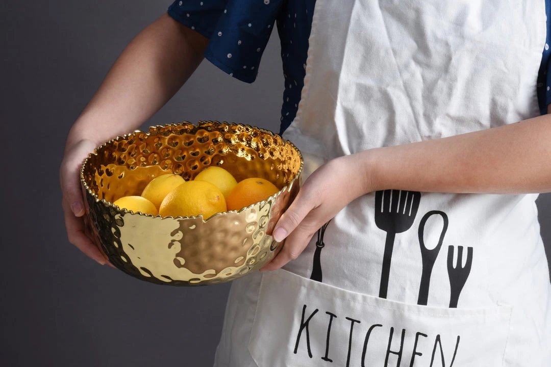 Inspire Me! Home Decor Hammered Porcelain Gold Bowl (2 Sizes)