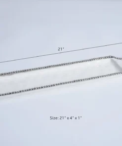 Inspire Me! Home Decor Long Silver And White Beaded Tray