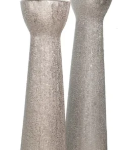 Inspire Me! Home Decor Set Of 2 Ceramic Beaded Candle Holders (2 Colors)