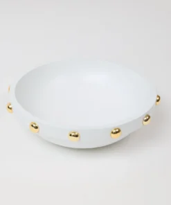 Inspire Me! Home Decor Wood Bowl With Gold Studded Details