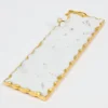Inspire Me! Home Decor Small Rectangular Marble Tray With White Jeweled Flower Details