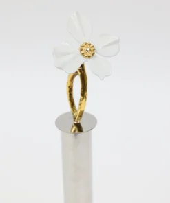Inspire Me! Home Decor Gold Paper Towel Holder With White Jeweled Flower Details