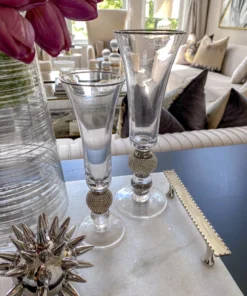 Inspire Me! Home Decor Rhinestone Detailed Glass Vase (2 Sizes)