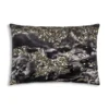 Cloud9d Amal - Charcoal Digital Printed Velvet Oblong Pillow W/ Gold And Silver Print - 20" X 14"