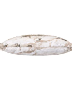 Cloud9d Amal - Ivory/Beige Digital Printed Pillow W/ Gold And Silver Print - 22" X 22" PILLOWS, RUGS, & THROWS