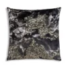 Cloud9d Amal - Charcoal Digital Printed Pillow W/ Gold And Silver Print - 22" X 22"