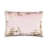 Cloud9d PILLOWS, RUGS, & THROWS Asra - Oblong Mauve Velvet Pillow W/ Quilting And Shiny Gold Foil Print - 20" X 14"