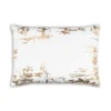 Cloud9d Asra - Oblong White Velvet Pillow W/ Quilting And Shiny Gold Foil Print - 20" X 14"