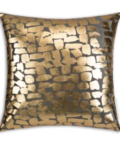 Cloud9d PILLOWS, RUGS, & THROWS Becca Charcoal Gold Pillow - 20" X 20"