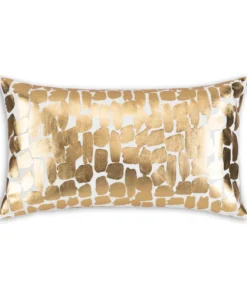 Cloud9d PILLOWS, RUGS, & THROWS Becca Ivory And Gold Pillow - 14" X 20"