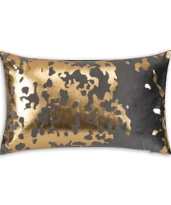 Cloud9d Elise Charcoal Gold Pillow - 14" X 20" PILLOWS, RUGS, & THROWS