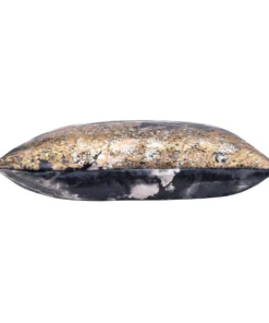 Cloud9d PILLOWS, RUGS, & THROWS Inaya - Abstract Digital Printed Velvet Pillow W/ Gold And Silver Foil - 20" X 14"