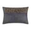 Cloud9d Lena - Charcoal Velvet Pillow 5" Top Beaded In Gold Beadwork - 20" X 14" PILLOWS, RUGS, & THROWS