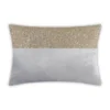 Cloud9d PILLOWS, RUGS, & THROWS Lena - Grey Velvet Pillow 5" Top Beaded In Gold Beadwork - 20" X 14"