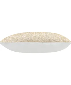 Cloud9d Lena - Ivory Velvet Pillow 5" Top Beaded In Gold Beadwork - 20" X 14"