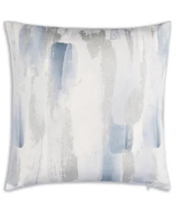 Cloud9d Isla - Digital Printed Outdoor Fabric Pillow In Greys W/ Silver Metallic Print - (2 Styles) - 18" X 18" PILLOWS, RUGS, & THROWS
