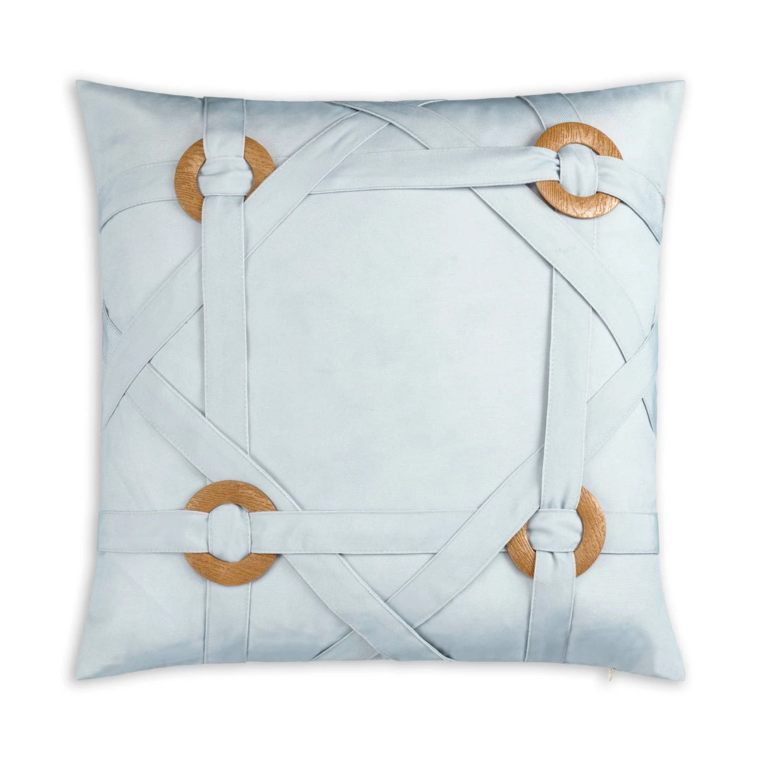 Cloud9d Outdoor Pillow W/ Wooden Rings (3 Colors) - 18" X 18" PILLOWS, RUGS, & THROWS
