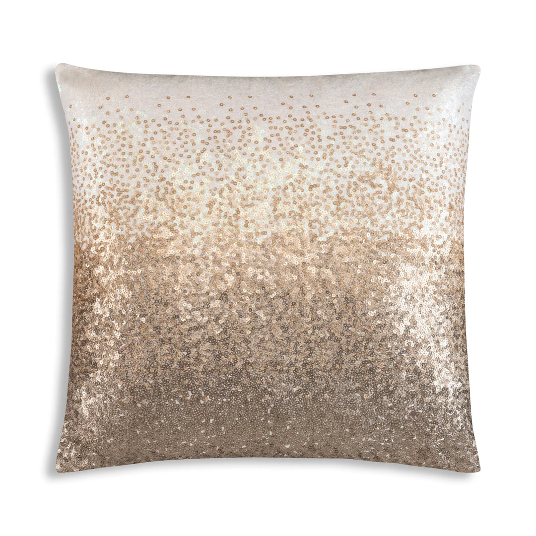 Cloud9d Ombre - Sequin Pillow In Ivory And Gold Sequins - 22" X 22"