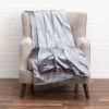 Cloud9d Noya - Crushed Grey Velvet Throw W/ Metallic Silver Trim - 60" X 50" PILLOWS, RUGS, & THROWS