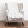 Cloud9d Noya - Crushed Ivory Velvet Throw W/ Metallic Silver Trim - 60" X 50"