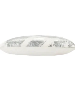 Cloud9d Zara - Ivory Velvet Pillow W/ Abstract Silver Foil - 22" X 22" PILLOWS, RUGS, & THROWS