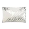 Cloud9d PILLOWS, RUGS, & THROWS Zara - Ivory Velvet Pillow W/ Abstract Silver Foil And Embroidery - 20" X 14"