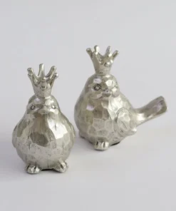 Inspire Me! Home Decor Light Champagne Birds W/ Crowns, Set Of 2