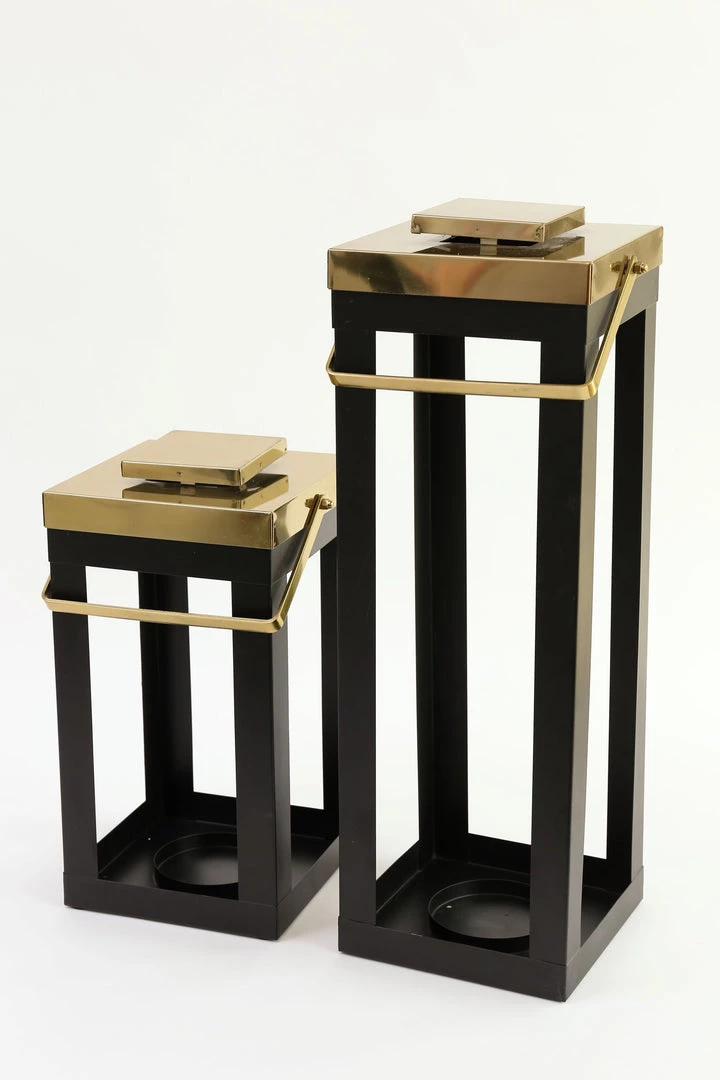 Inspire Me! Home Decor Black And Gold Lantern Display (2 Sizes)