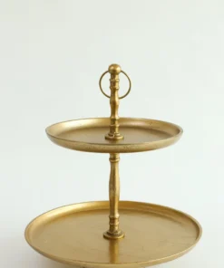 Inspire Me! Home Decor Gold 2-Tiered Metal Cake Stand