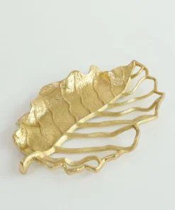 Inspire Me! Home Decor Gold Openwork Leaf Decor/ Trivet