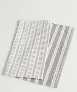 Inspire Me! Home Decor Grey And White Striped Kitchen Towel Set Of 2