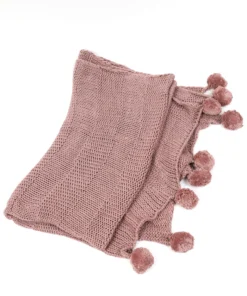 Inspire Me! Home Decor Knit Pom Pom Throw (2 Colors)