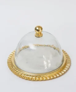 Inspire Me! Home Decor Gold Cake Dome With Ripple Edge (2 Colors)