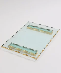 Inspire Me! Home Decor Glass Tray With Hammered Gold Edge