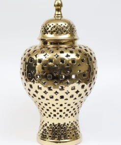 Inspire Me! Home Decor Gold Pierced Patterned Ginger Jar (2 Sizes)