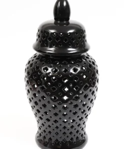 Inspire Me! Home Decor 24" Black Pierced Ginger Jar