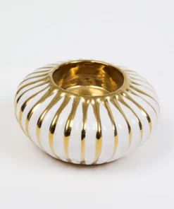Inspire Me! Home Decor Gold & White Round Detailed Spoon Rest/Tea Light Holder