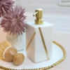 Inspire Me! Home Decor Marble Soap Dispenser With Gold Line Detail
