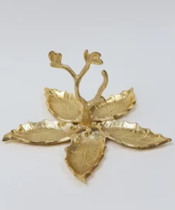 Inspire Me! Home Decor Gold Metal Five Section Leaf Snack Dish