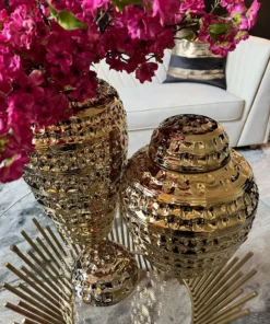 Inspire Me! Home Decor Gold Hammered Ginger Jar (2 Sizes)