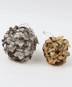 Inspire Me! Home Decor Gold Leaf Orb Ornaments (2 Colors)