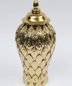 Inspire Me! Home Decor Gold Petal Textured Ginger Jars (3 Sizes)