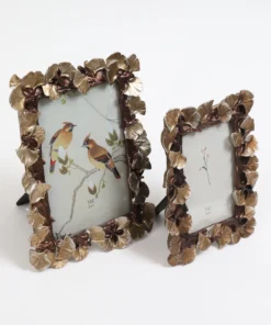 Inspire Me! Home Decor Gold Ginko Leaf Picture Frame (2 Sizes) Picture Frames