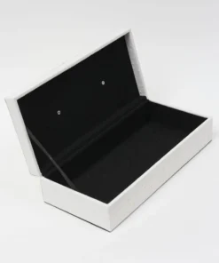 Inspire Me! Home Decor White Faux Leather Lidded Box With Gold Handle